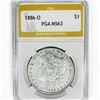 1886-O Morgan Silver Dollar PGA MS63