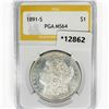 1891-S Morgan Silver Dollar PGA MS64