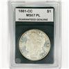 Image 1 : 1881-CC Morgan Silver Dollar GG MS67 PL