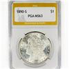 Image 1 : 1890-S Morgan Silver Dollar PGA MS63