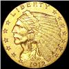 Image 1 : 1912 $2.50 Gold Quarter Eagle UNCIRCULATED