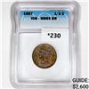 1857 Braided Hair Half Cent ICG MS65 BR