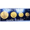 Image 1 : 1910-1924 4 Coin US Gold Set 1.85 oz BU