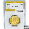 Image 1 : 1915 $10 Gold Eagle PGA MS64