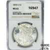 Image 1 : 1890-S Morgan Silver Dollar NGC MS62