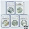 Image 1 : 1923-1925 Set (5) Silver Peace Dollar NGC MS63