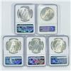 Image 2 : 1923-1925 Set (5) Silver Peace Dollar NGC MS63