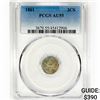 Image 1 : 1861 Silver Three Cent PCGS AU55