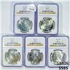 Image 1 : 1922-1923 Set (5) Silver Peace Dollar NGC MS63