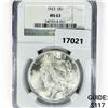 Image 1 : 1923 Silver Peace Dollar NGC MS63