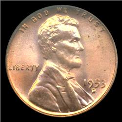 1953D Lincoln Cent Coin GEM Graded MS67 RED (COI-4164)