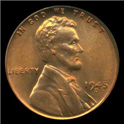 1945D Lincoln Cent Coin GEM Graded MS68 RED (COI-4211)