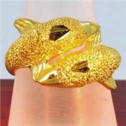 23k Solid Yellow Gold Dolphin Ring 7.7 grams (JEW-1430)