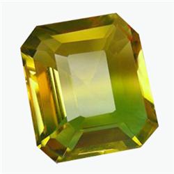 11.55ct Green Yellow Emerald Cut Citrine Top Class (GEM-16352)
