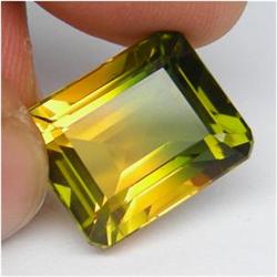 17.80ct Wonderful Emerald Shape Green Yellow Citrine   (GEM-16721)