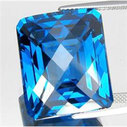 34.85ct Pretty Cushion London Blue Checker Topaz Brazil (GEM-16181)