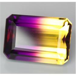 38.75ct Big Size Purple&Golden Emerald Cut Ametrine  (GEM-16318)
