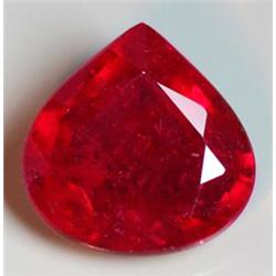 3.6ct Pear Shape Blood Red Natural Ruby Rare Supreme (GEM-16387)