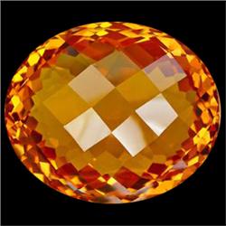 34.00ct Valuable Oval Checkerboard Madeira Citrine (GEM-16454)