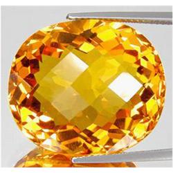 34.85ct AAA  Oval Checker Cut Orange Yellow Citrine   (GEM-16517)