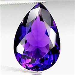 34.49ct Glowing  Pear Cut Purple Amethyst (GEM-16857)