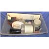 Image 1 : Bin of Candles, Candle Holders, and Incense