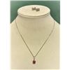 Image 2 : Pendant with Red Gem and Bling Earings