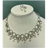 Image 1 : Faux Pearls and Bling Necklace with Matching Earrings