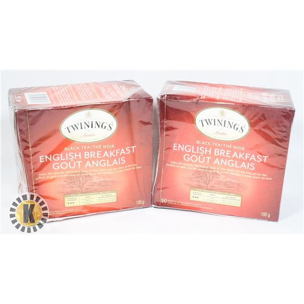 LOT OF 2 BOXES TWININGS ENGLISH BREAKFAST TEA