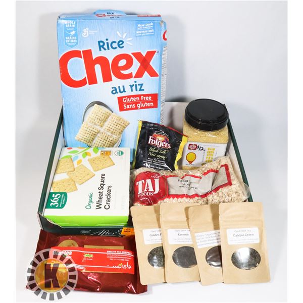 HULLED MILLET FLAKED BARLEY BOX OF RICE CHEX MORE