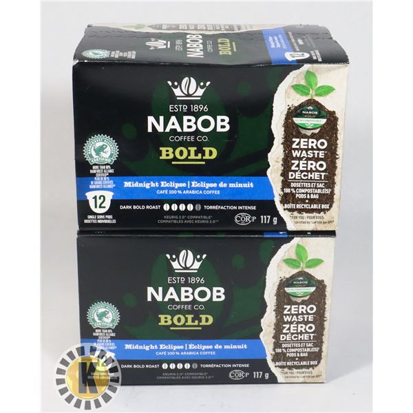 2 BOXES OF NABOB BOLD MIDNIGHT ECLIPSE COFFEE PODS
