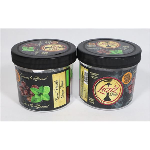 LOT OF 2 LAZIZ SHISHA 250G GRAPE MINT FLAVOUR