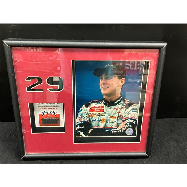 LTD. EDITION KEVIN HARVICK RACE USED TIRE MEMORABILIA DISPLAY WITH COA (16 X 20)