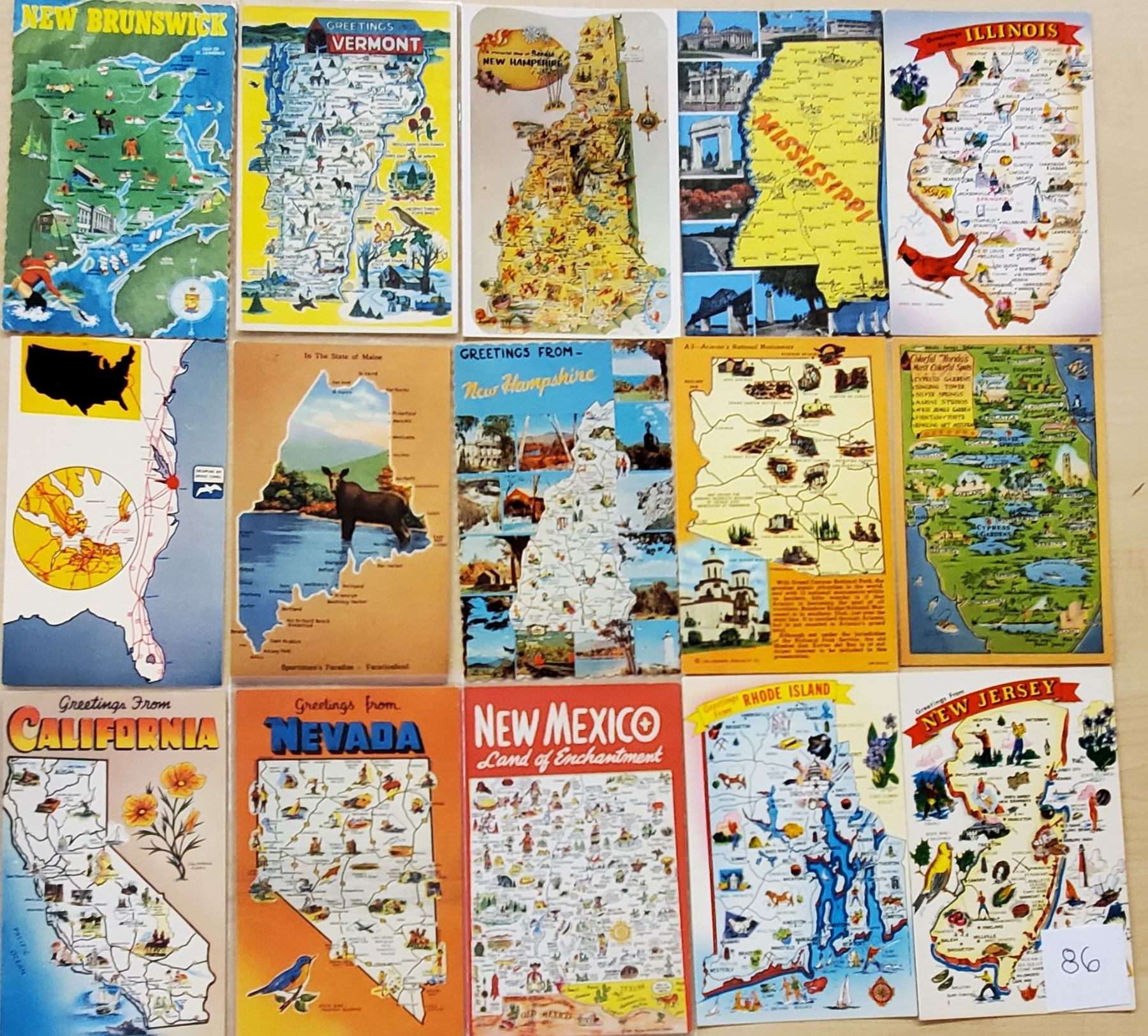 Post Card Maps Maps on Postcards 250+ Cards