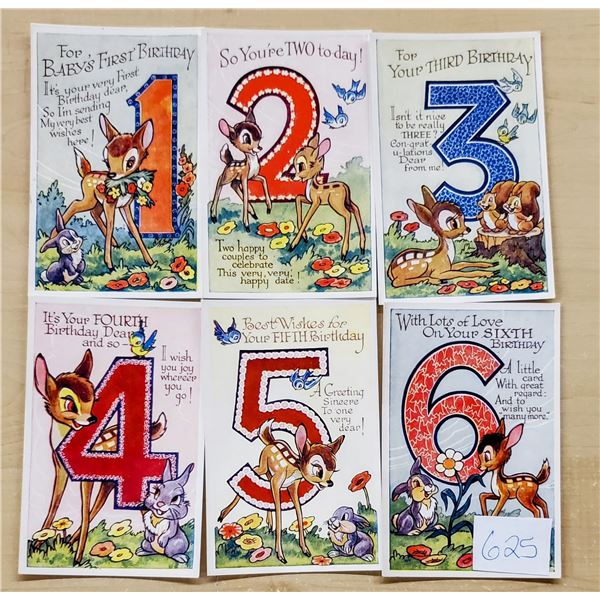 Disney Bambi 6 Card Postcard Set