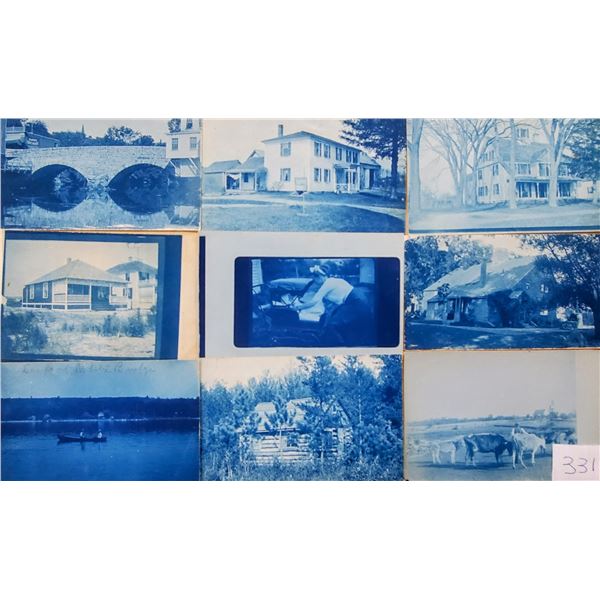 Cyanotype Blue Real Photo Postcards Approx. 60