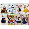 Image 2 : Novelty Silk Dancers Embroidered Postcards 40+
