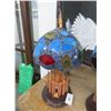 Image 1 : Stained Leaded Glass Disneyland Table Lamp - Have Repairs See Photos