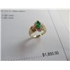 Image 3 : 14K YG Emerald & Diamond Ring w/One Marquise Emerald & 10 Round Diamonds 3.8g - Replacement Value $1