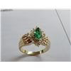 Image 5 : 14K YG Emerald & Diamond Ring w/One Marquise Emerald & 10 Round Diamonds 3.8g - Replacement Value $1