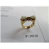 Image 2 : 14K YG Opal & Diamond Ring w/2 Pear Cabochon Opals & 2 Round Diamonds 5.9g Replacement Value $1,350.