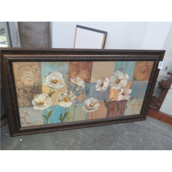 Framed Flowers Oil On Canvas Signed S. Vasslex - 30" x 48"