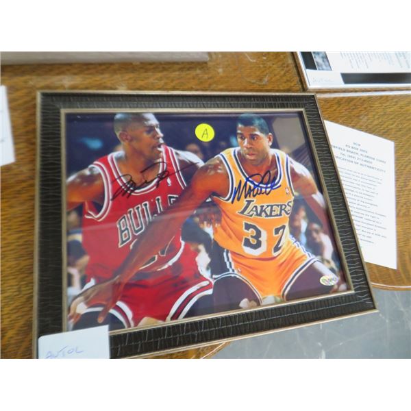 Framed Autographed Basketball Star Player Photo w/COA