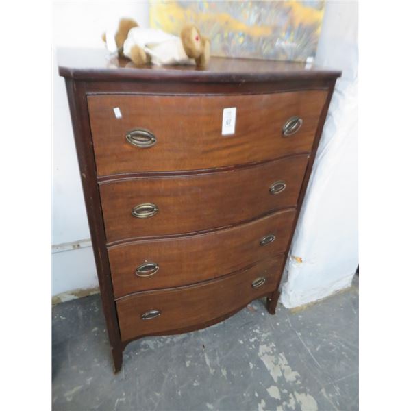 Burled Wood Brass Accent Chest of Drawers