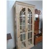 Image 1 : Knotty Pine Brass Accent Curio Cabinet (Most of the Glass Sides Broken)