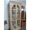 Image 1 : Knotty Pine Brass Accent Curio Cabinet (Most of the Glass Sides Broken)