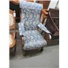 Image 1 : Mahogany Floral Motif Padded Rocking Chair