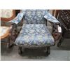 Image 3 : Mahogany Floral Motif Padded Rocking Chair