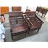 Image 1 : 2-Carved Wood Accent Armchairs - 2 X $