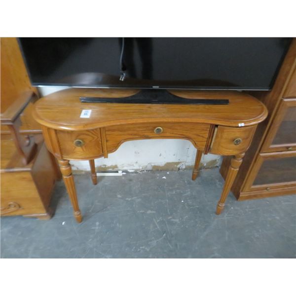 Recollections Tiger Oak 3 Drawer Curvey Writing Desk